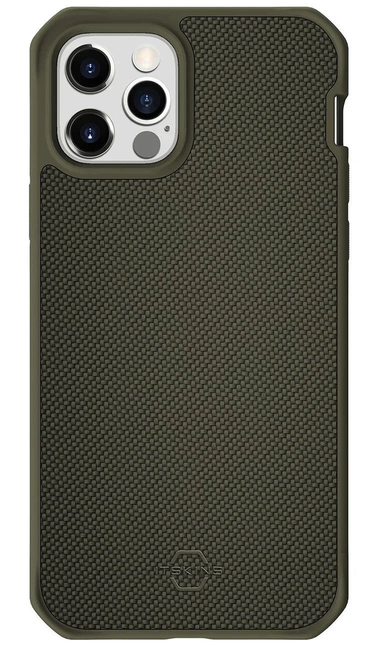 Itskins Hybrid Ballistic iPhone 12 & 12 Pro Magsafe Case -Khaki - Tashqila Itskins Hybrid Ballistic iPhone 12 & 12 Pro Magsafe Case -Khaki - Tashqila